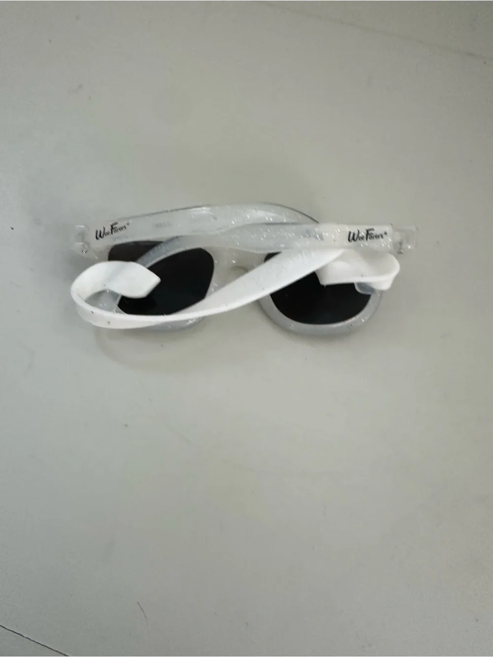 White Kids Sunglasses with Sparkle Frame - Wee Fares